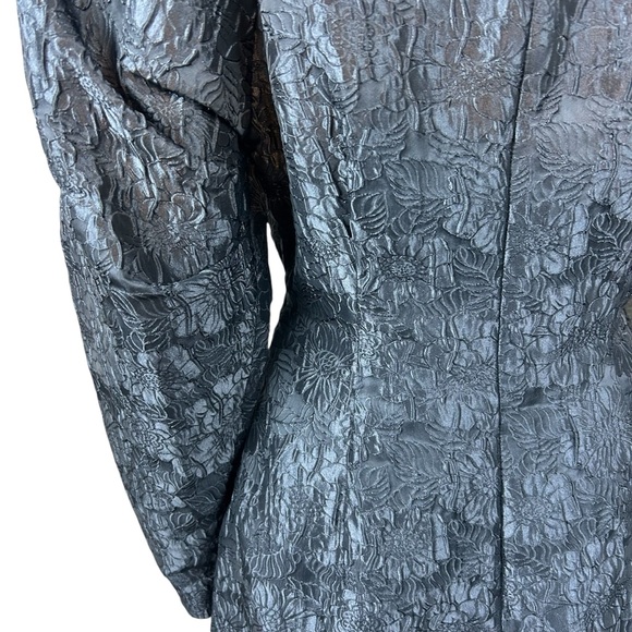 & OTHER STORIES Textured Puff Sleeve Jacquard Dress Sz 4 Goth Witchy Whimsigoth - Picture 14 of 16